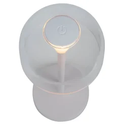 Näve Lot de 2 lampes de table LED rechargeables 'Gomba' pour l'extérieur et l'intérieur, en métal et plastique blanc , hauteur 18,5 cm