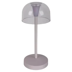 Näve Lot de 2 lampes de table LED rechargeables 'Gomba' pour l'extérieur et l'intérieur, en métal et plastique blanc , hauteur 18,5 cm