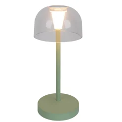 Näve Baladeuse-Lot de 2 lampes de table LED rechargeables 'Gomba' pour l'extérieur et l'intérieur, en métal et plastique menthe, hauteur 18,5 cm