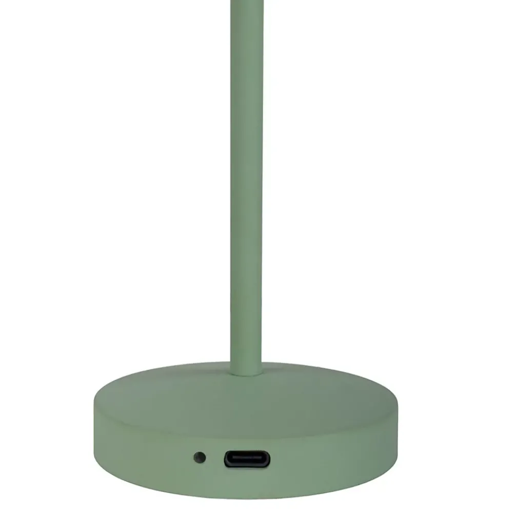 Näve Baladeuse-Lot de 2 lampes de table LED rechargeables 'Gomba' pour l'extérieur et l'intérieur, en métal et plastique menthe, hauteur 18,5 cm