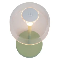 Näve Baladeuse-Lot de 2 lampes de table LED rechargeables 'Gomba' pour l'extérieur et l'intérieur, en métal et plastique menthe, hauteur 18,5 cm