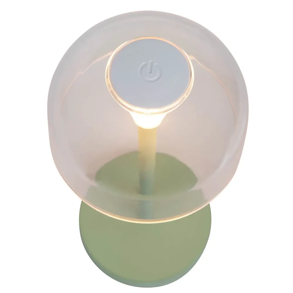 Näve Baladeuse-Lot de 2 lampes de table LED rechargeables 'Gomba' pour l'extérieur et l'intérieur, en métal et plastique menthe, hauteur 18,5 cm