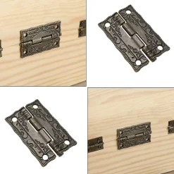 Deko Paumelle De Porte, Meuble Et Fenêtre-Lot de 20 mini charnières de porte rétro en bronze antique pour boîtiers en bois, armoires, boîtes à bijoux
