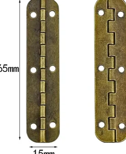 Deko Paumelle De Porte, Meuble Et Fenêtre-Lot de 10 mini charnières vintage en laiton pour meubles, tiroirs, portes, armoires, boîtes à bijoux, 65 x 15 mm, avec 60 vis