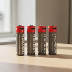 Thomson Pile Rechargeable-Lot de 4 Piles AA - LR06 Li-ion 1,5V rechargeables par USB-C avec câble multi USB - 520300