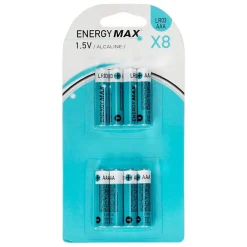 5Five Pile Aaa|Pile Lr03-Lot de 8 piles alcaline LR03 - Bleu-