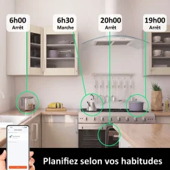 Kyf Lot de 3 Prises intérieures 3680W connectées Wifi + Radio fréquence+ 3 Interrupteurs ON/OFF + Télécommande Sans Fil