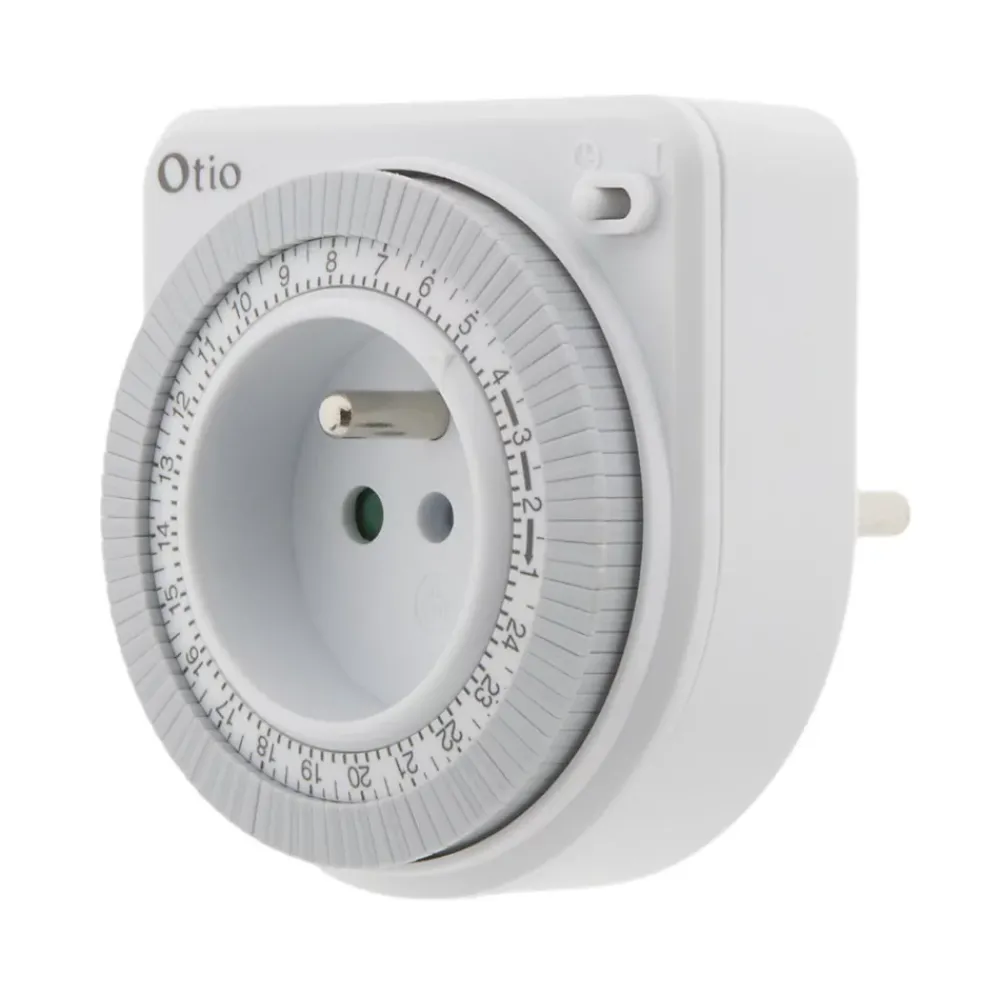 Otio Prise Étanche-Lot de 2 programmateurs mécaniques - Blanc -