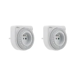 Otio Prise Étanche-Lot de 2 programmateurs mécaniques - Blanc -