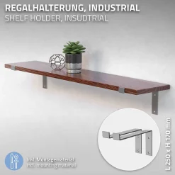 Ml-Design Lot de 4 équerre d'Etagere murale équerre fixation en métal gris