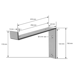 Ml-Design Lot de 4 équerre d'Etagere murale équerre fixation en métal gris