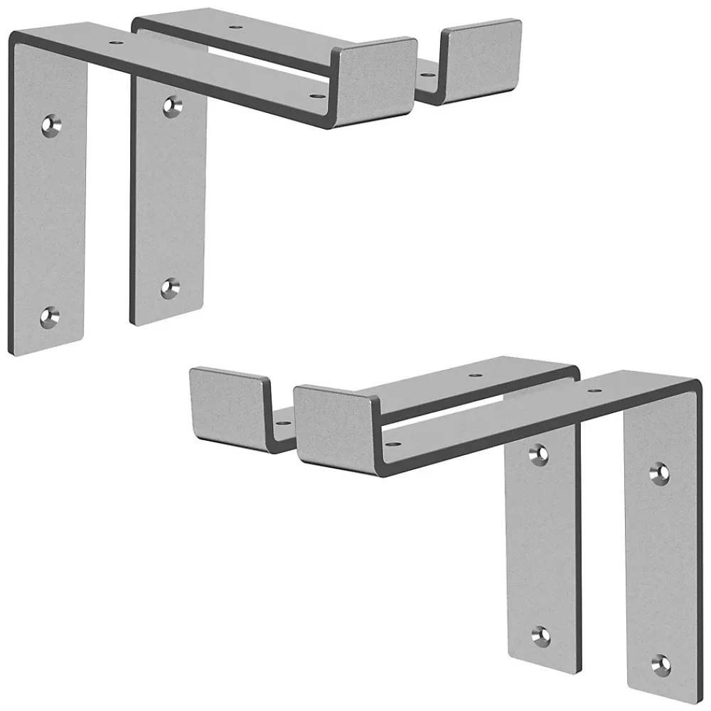 Ml-Design Equerre De Fixation-Lot de 4 équerre d'Etagere murale équerre fixation en métal gris