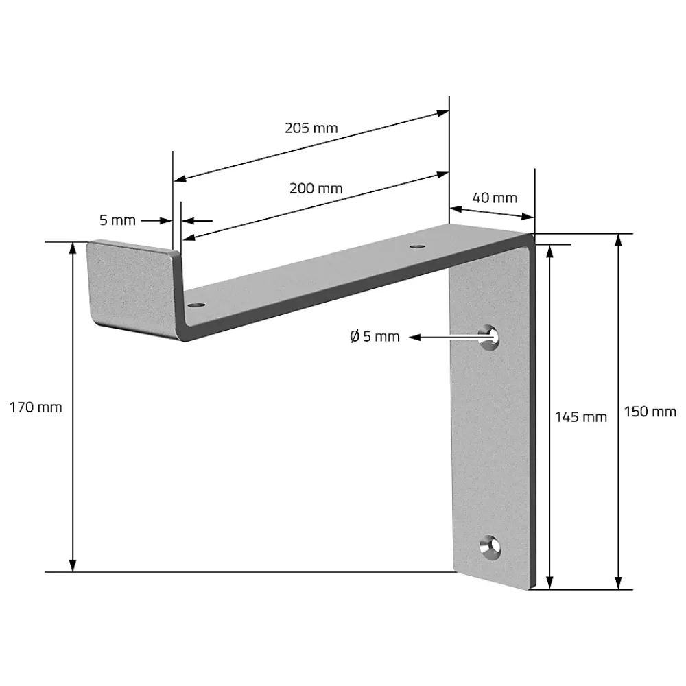 Ml-Design Equerre De Fixation-Lot de 4 équerre d'Etagere murale équerre fixation en métal gris