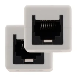 Zenitech Fiche Électrique-Lot de 2 raccords RJ45 F/F CAT6 - Blanc -