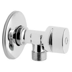 Monmobilierdesign Lot de 1 Robinet vanne d'angle chrome avec rosace 1/2