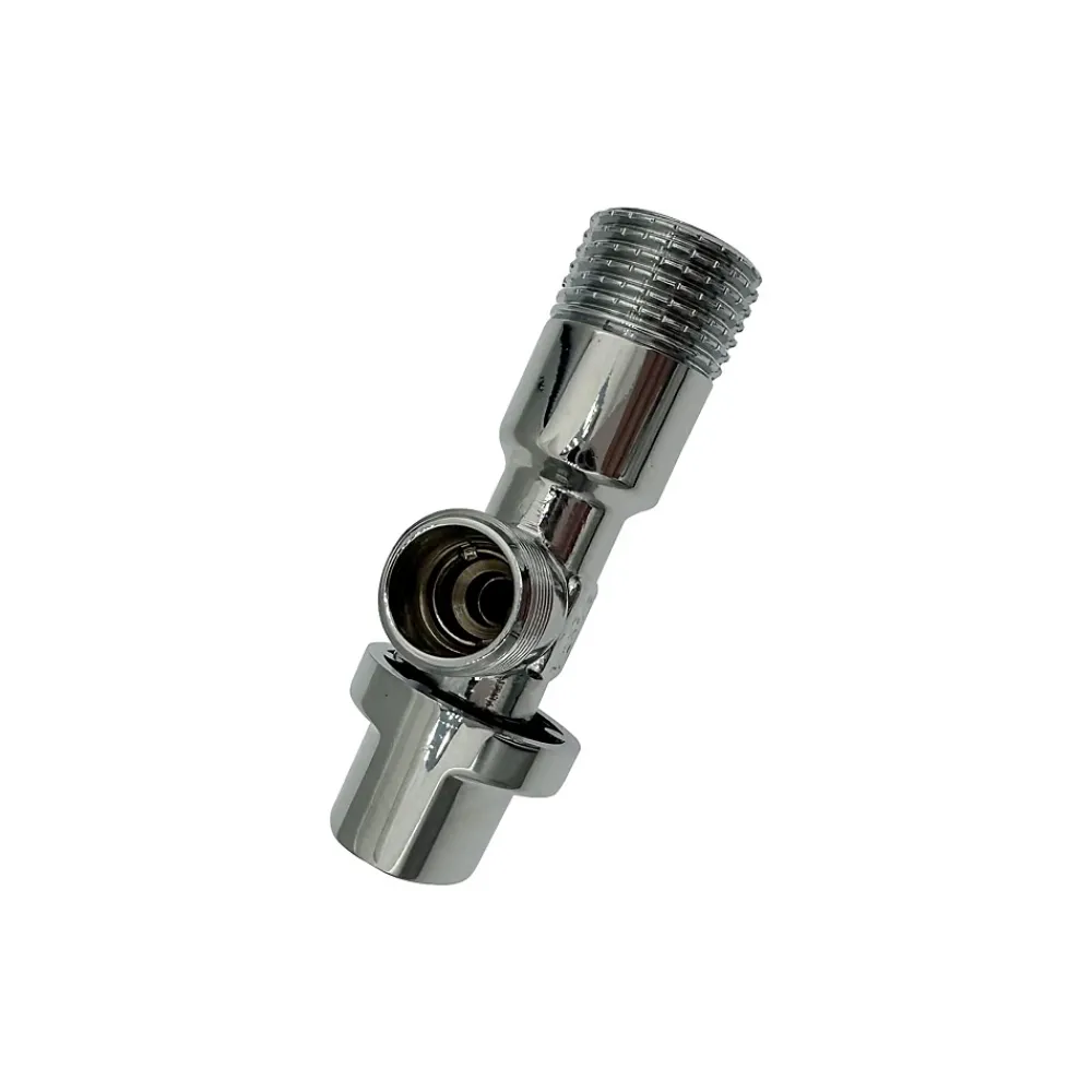 Monmobilierdesign Lot de 1 Robinet vanne d'angle chrome avec rosace 1/2" x 3/8"