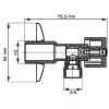 Monmobilierdesign Alimentation Pour Machine À Laver-Lot de 3 Robinet vanne d'angle chrome avec rosace 1/2" x 3/8"