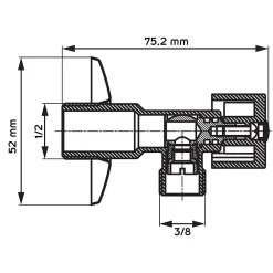 Monmobilierdesign Alimentation Pour Machine À Laver-Lot de 3 Robinet vanne d'angle chrome avec rosace 1/2" x 3/8"