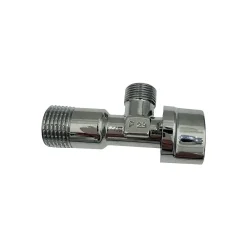 Monmobilierdesign Alimentation Pour Machine À Laver-Lot de 3 Robinet vanne d'angle chrome avec rosace 1/2" x 3/8"