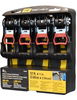 Caterpillar Sangle-LOT DE 4 SANGLES D' ARRIMAGE A CLIQUET AVEC CROCHETS