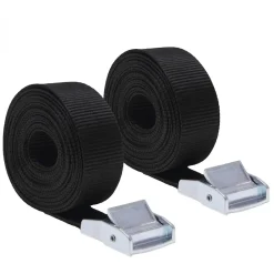 Linxor Lot de 2 sangles d'arrimage avec boucle - 25 mm x 5 m - Noir -