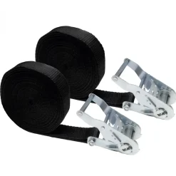 Linxor Lot de 2 sangles d'arrimage à cliquet - 35 mm x 7 m - Noir -