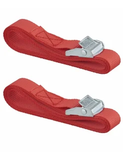 Thirard Lot de 2 sangles de serrage, 2.5m à boucle autoserrante, rouge -