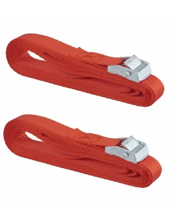 Thirard Lot de 2 sangles de serrage, 5m à boucle autoserrante, rouge -