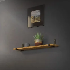 Ml-Design Lot de 2 support d'Etagere murale équerre fixation en métal noir