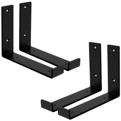 Ml-Design Equerre De Fixation-Lot de 4 support d'Etagere murale équerre fixation en métal noir