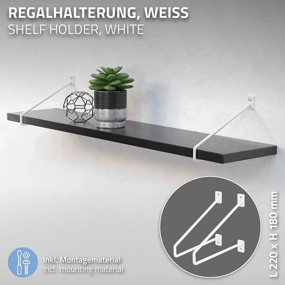 Ml-Design Equerre De Fixation-Lot de 2 supports d'Etagere murale console décorative en acier
