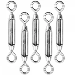 Linxor Lot de 5 tendeurs de fil réglables en acier inoxydable - Double oeillets - M4 -