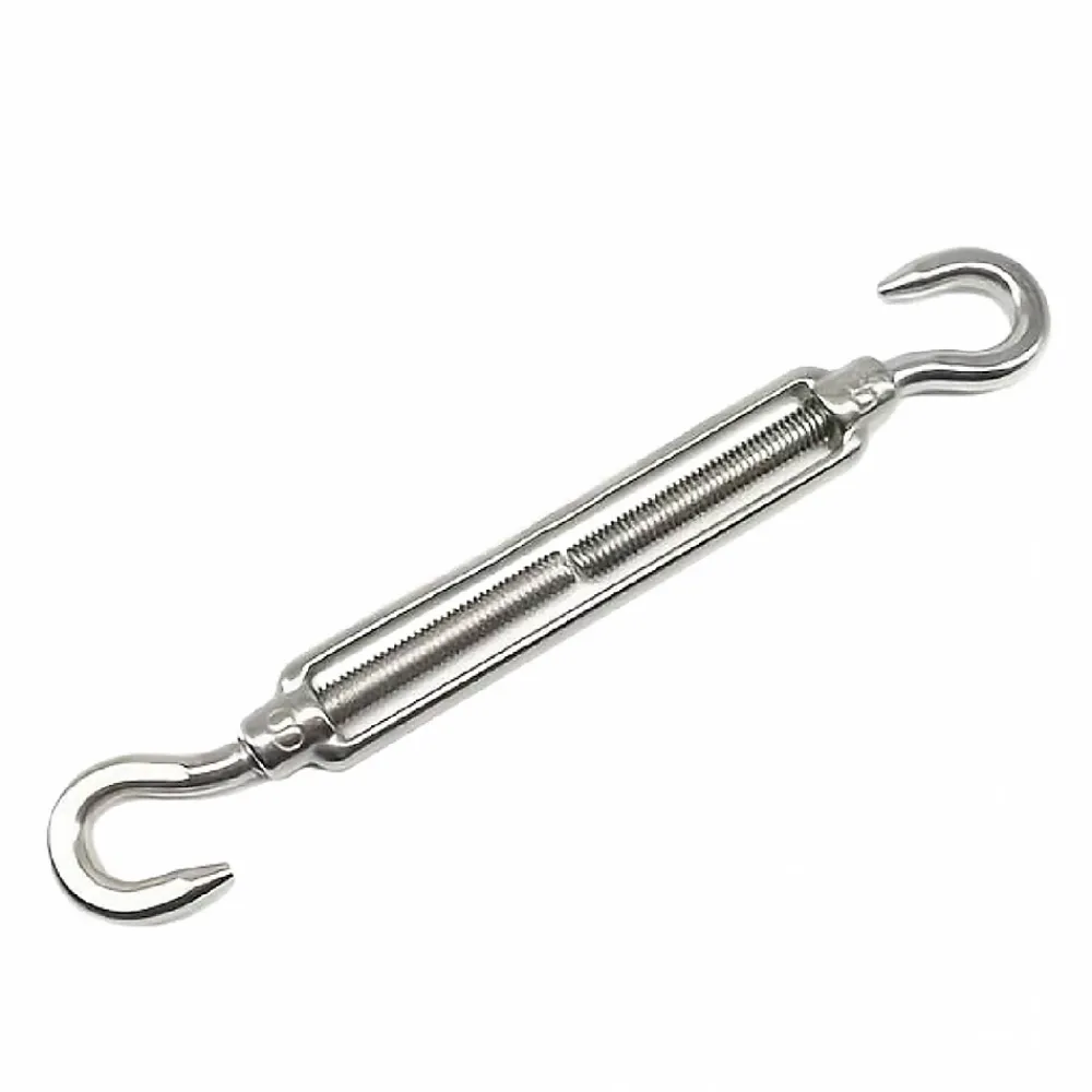 Linxor Lot de 5 tendeurs de fil réglables en acier inoxydable - Double crochets - M5 -