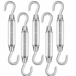 Linxor Lot de 5 tendeurs de fil réglables en acier inoxydable - Double crochets - M5 -