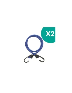 Thirard Lot de 2 tendeurs en caoutchouc à crochets, 8mmx80cm, bleu -
