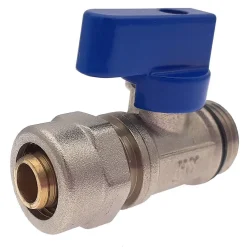 Monmobilierdesign Lot de 10 Vanne à bille sphérique 1/2"x16 pour tube PER diam16 Bleu