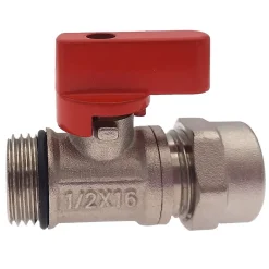 Monmobilierdesign Vanne D'Arrêt-Lot de 1 Vanne à bille sphérique 1/2"x16 pour tube PER diam16 Rouge