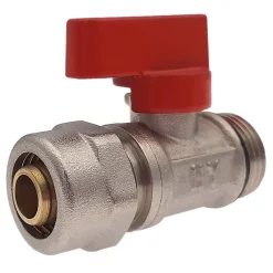 Monmobilierdesign Vanne D'Arrêt-Lot de 1 Vanne à bille sphérique 1/2"x16 pour tube PER diam16 Rouge