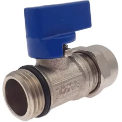 Monmobilierdesign Vanne D'Arrêt-Lot de 5 Vanne à bille sphérique 1/2"x16 pour tube PER diam16 Bleu
