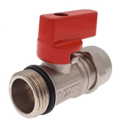 Monmobilierdesign Lot de 5 Vanne à bille sphérique 1/2"x16 pour tube PER diam16 Rouge