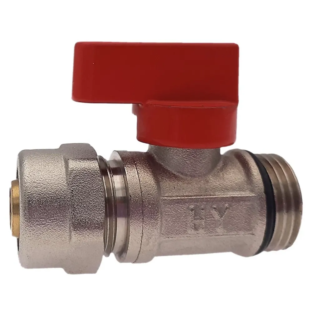 Monmobilierdesign Lot de 5 Vanne à bille sphérique 1/2"x16 pour tube PER diam16 Rouge