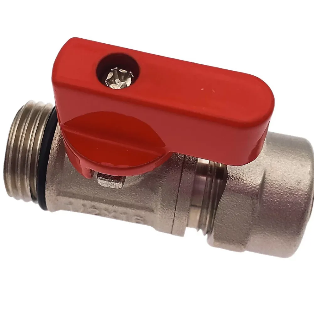 Monmobilierdesign Lot de 5 Vanne à bille sphérique 1/2"x16 pour tube PER diam16 Rouge