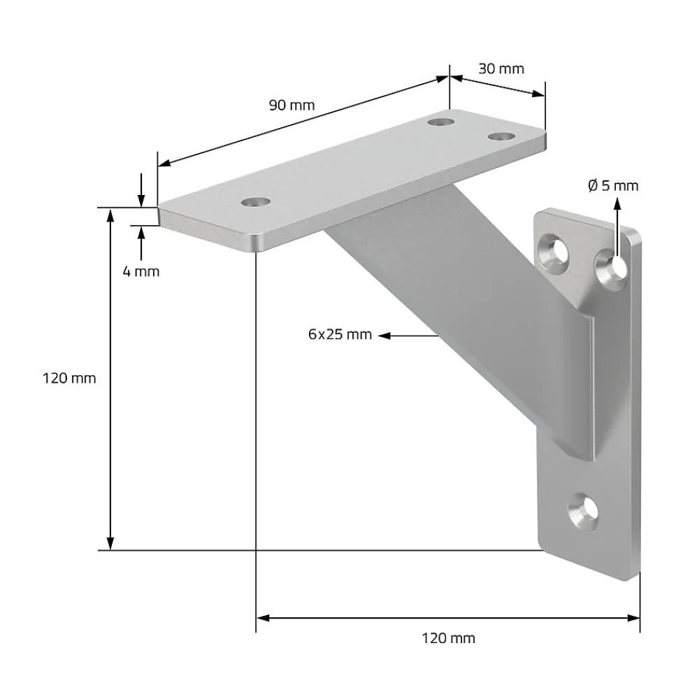 Ml-Design Lot 2 Equerres d'Etagere suspendue support mural en aluminium