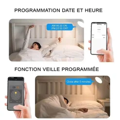Somlife Commande De L'Éclairage-Lot 3 Interrupteurs intelligent WiFi 16A MiniSmart Switch Wi-Fi connecté,application Tuya/SmartLife,Alexa,Google Home