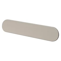 GoodHome Lot 6 poignées de meuble arrondi Minzh aluminium effet nickel satin gris l.121mm x l.25mm x H. 16mm entraxe 96mm