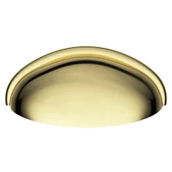 GoodHome Lot 6 poignées de meuble demi-ronde Armel effet laiton doré l.79mm x l.28mm x H. 26mm entraxe 64mm