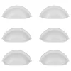 GoodHome Poignée De Meuble-Lot 6 poignées de meuble demi-ronde Govlin mat blanc l.81mm x l.30mm x H. 30mm entraxe 64mm