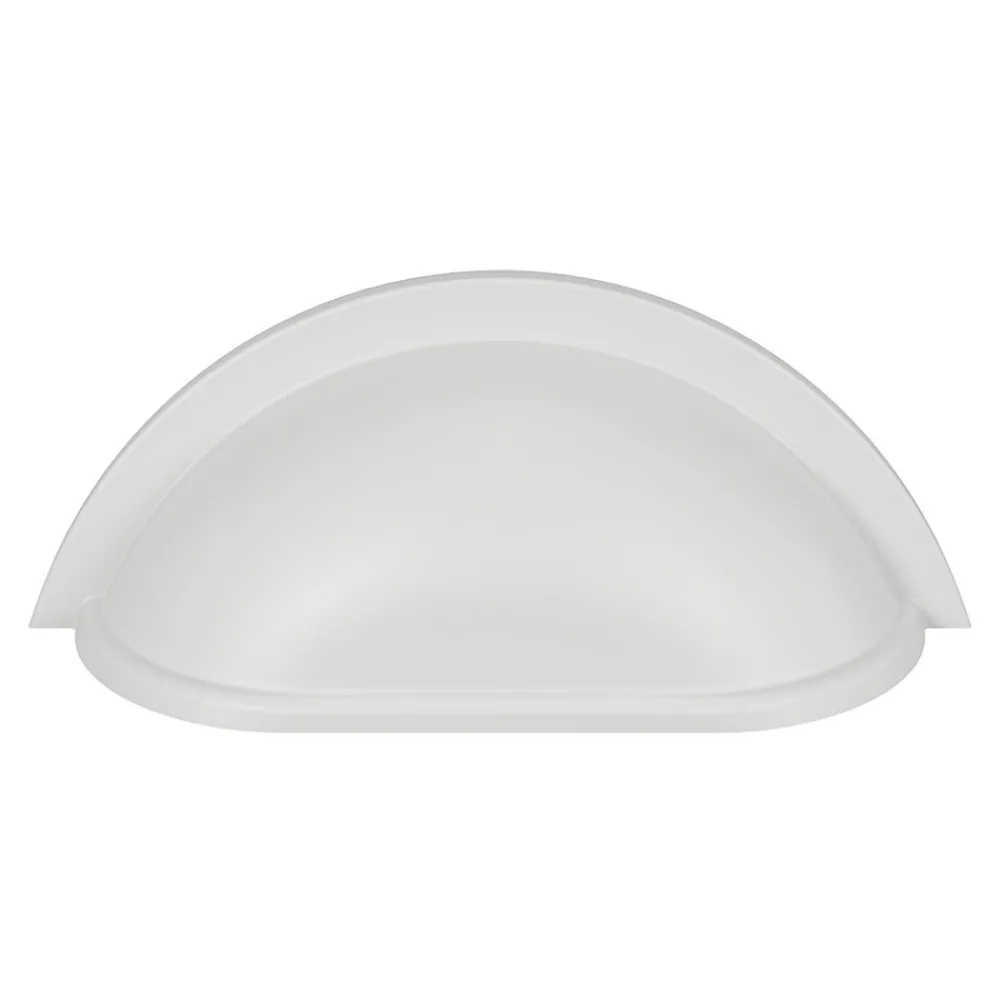 GoodHome Poignée De Meuble-Lot 6 poignées de meuble demi-ronde Govlin mat blanc l.81mm x l.30mm x H. 30mm entraxe 64mm