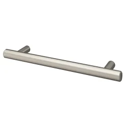 GoodHome Lot 6 poignées de meuble en T Dizel acier effet nickel satin gris l.168mm x l.12mm x H. 35mm entraxe 128mm
