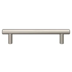 GoodHome Lot 6 poignées de meuble en T Dizel acier effet nickel satin gris l.168mm x l.12mm x H. 35mm entraxe 128mm